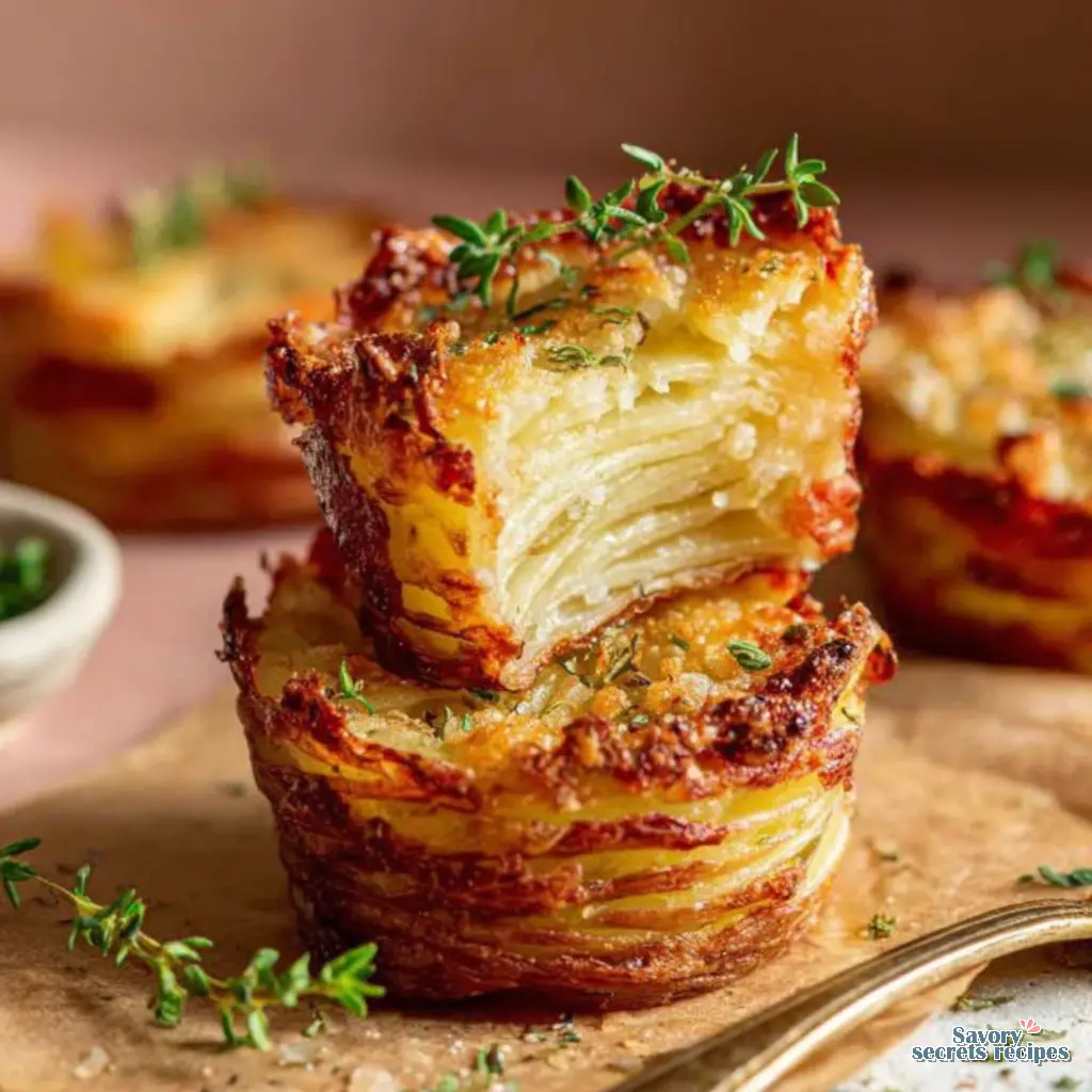 crispy parmesan potatoes in muffin tin final presentation
