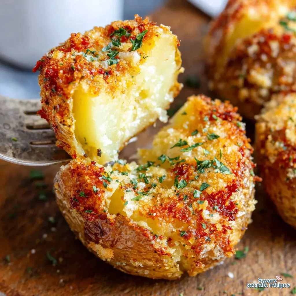 crispy parmesan smashed potatoes - variation 4