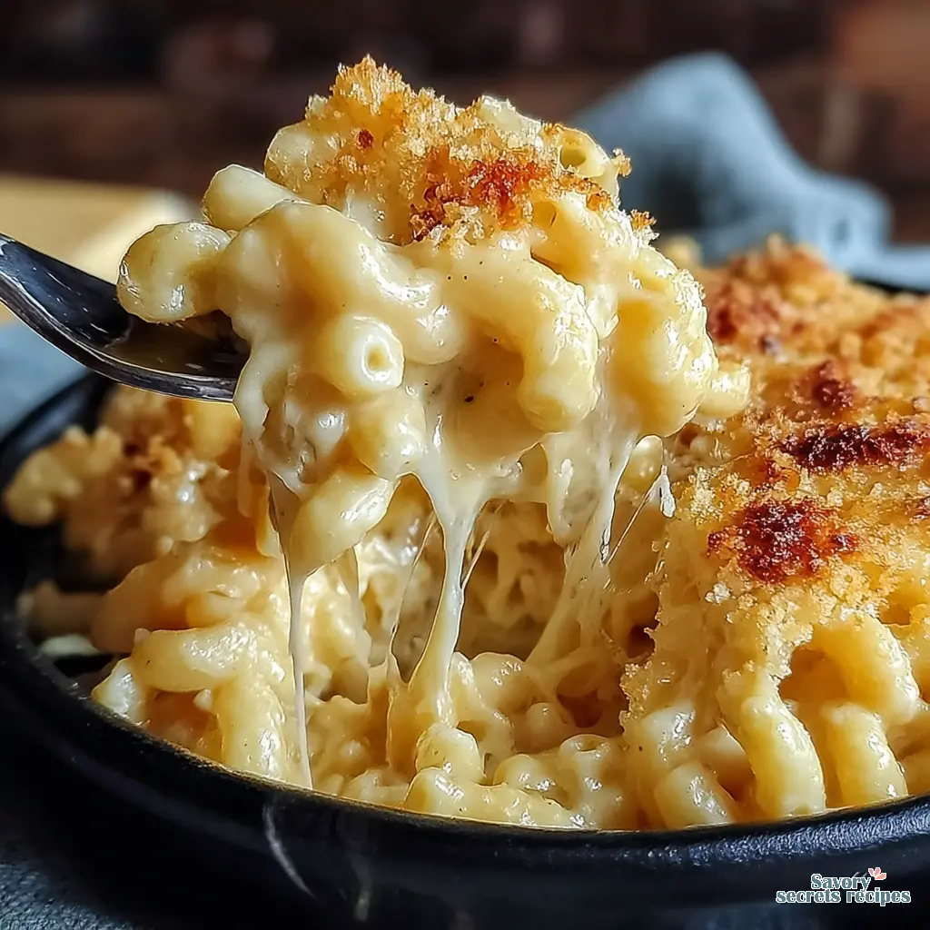 crockpot baked mac and cheese final presentation