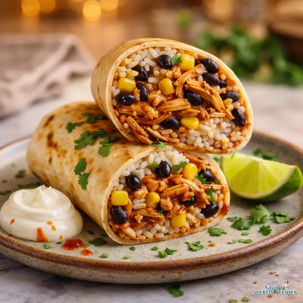 crockpot chicken burrito recipe final presentation