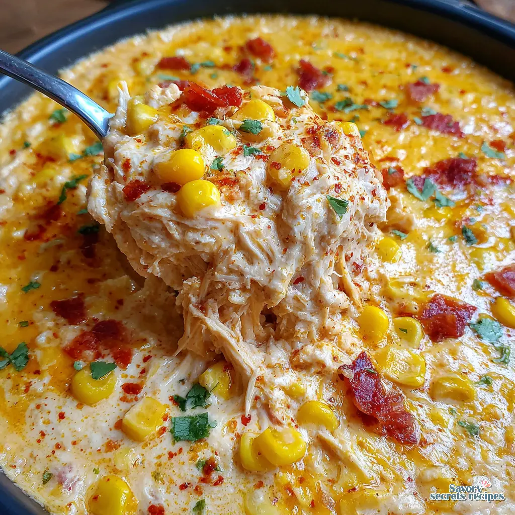 Crockpot Street Corn Chicken Dip final presentation