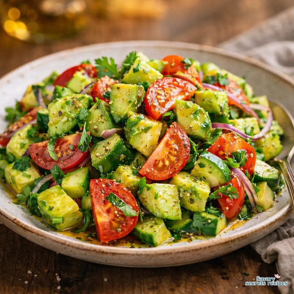 cucumber tomato salad avocado final presentation