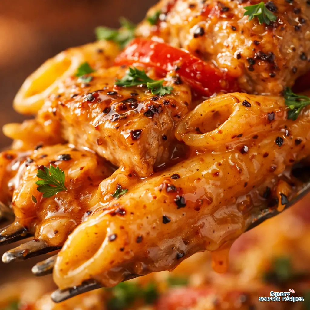 dairy free cajun chicken pasta close up