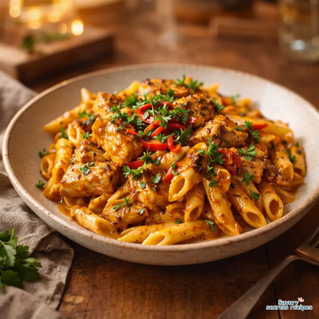 dairy free cajun chicken pasta final presentation
