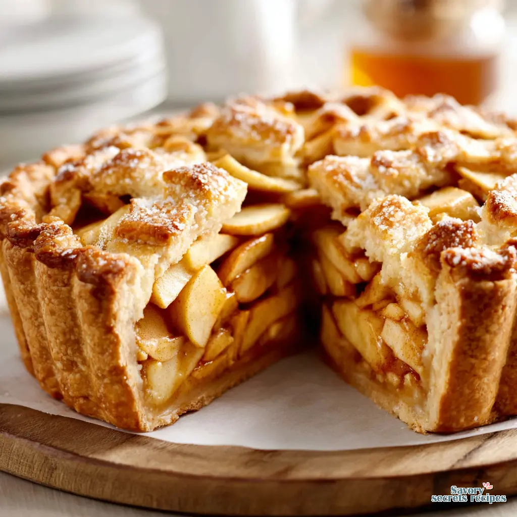 easy baked apple pie close up