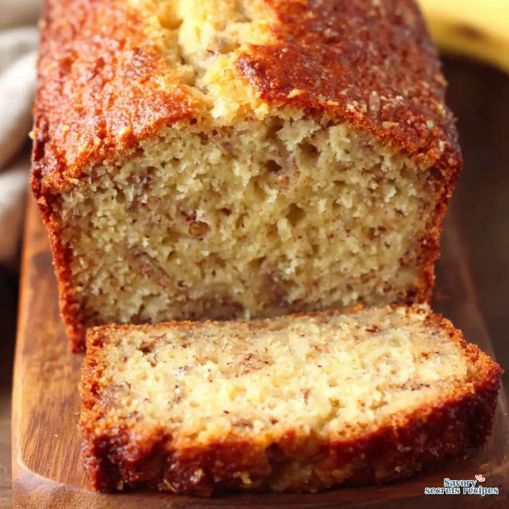 easy banana loaf close up