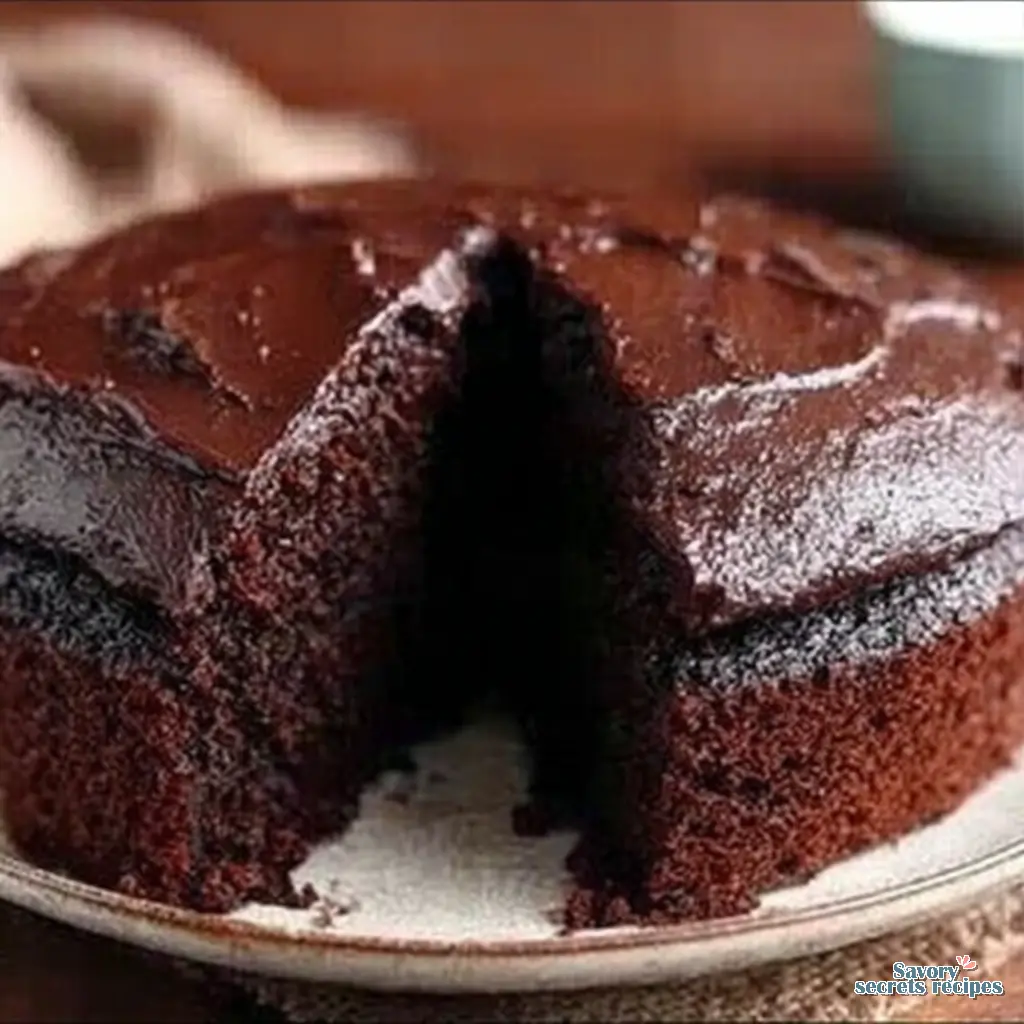 easy chocolate cake close up