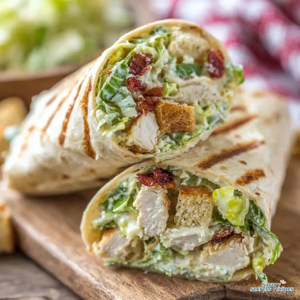 easy chopped chicken caesar wrap - variation 4