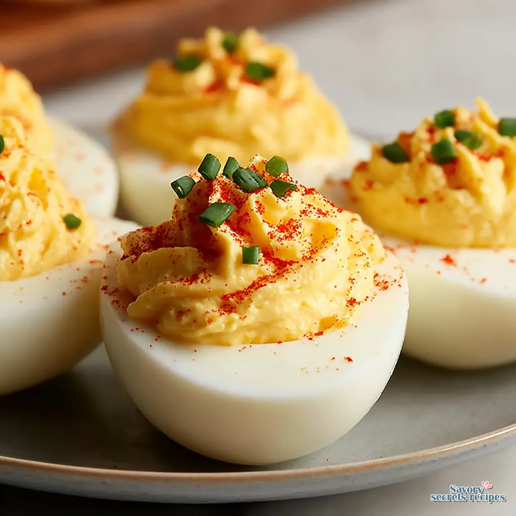 easy deviled eggs recipe close up