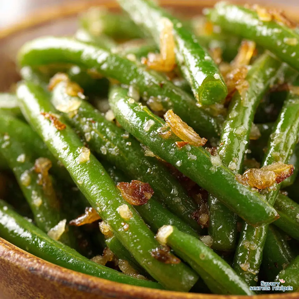 easy green bean side dish final presentation