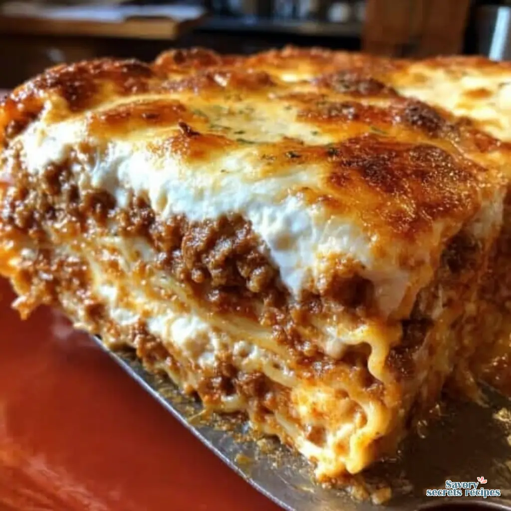 easy lasagna dinner close up