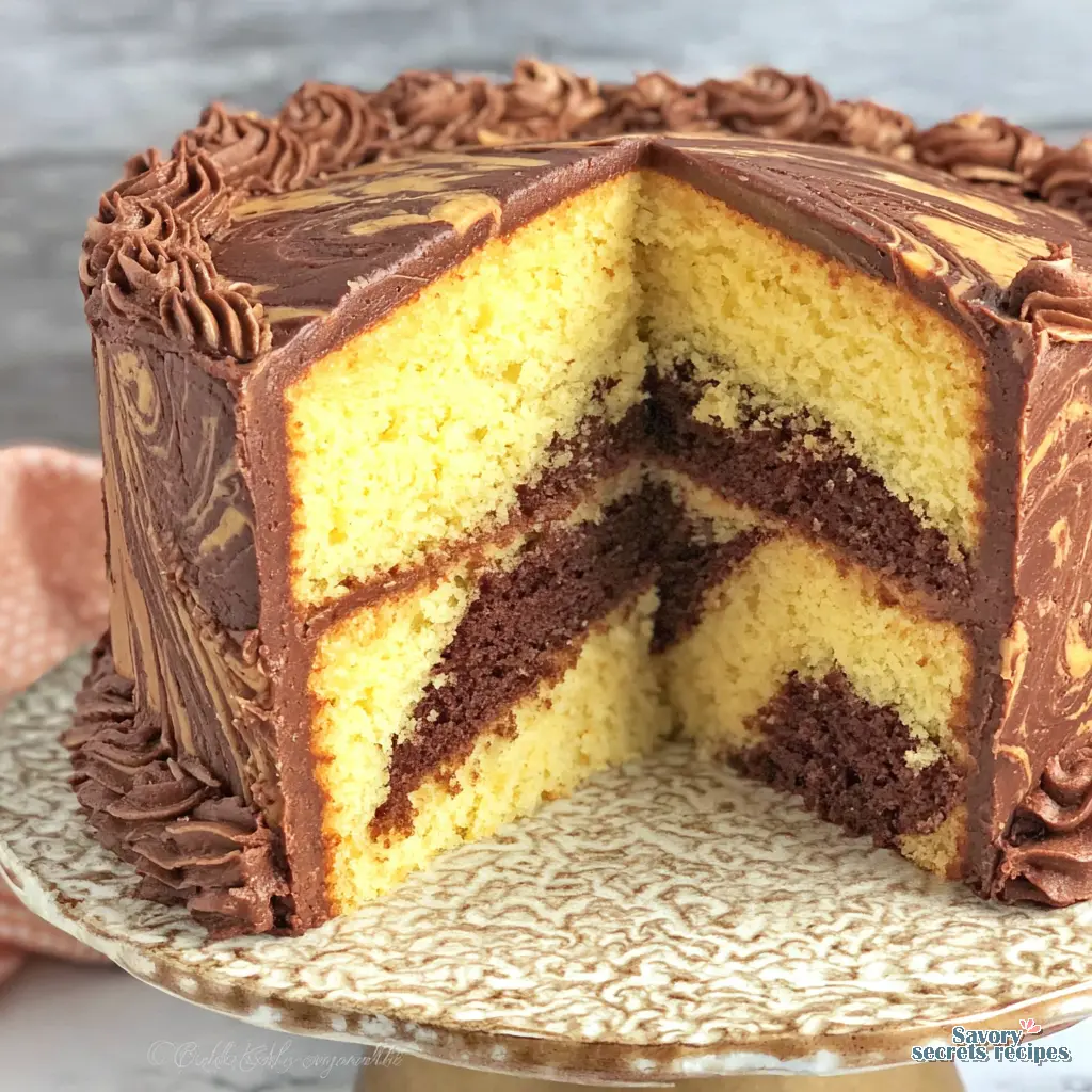easy marble cake with box mix final presentation