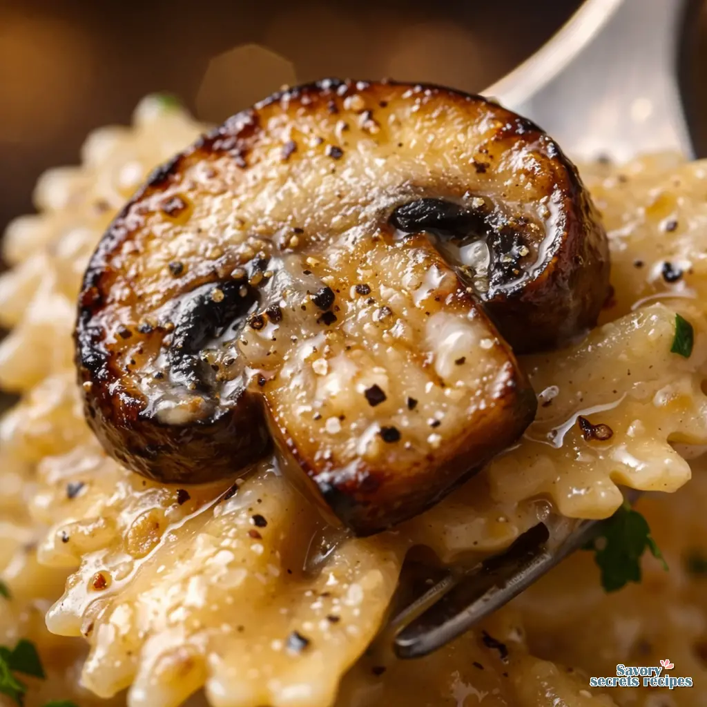 easy mushroom dinner close up