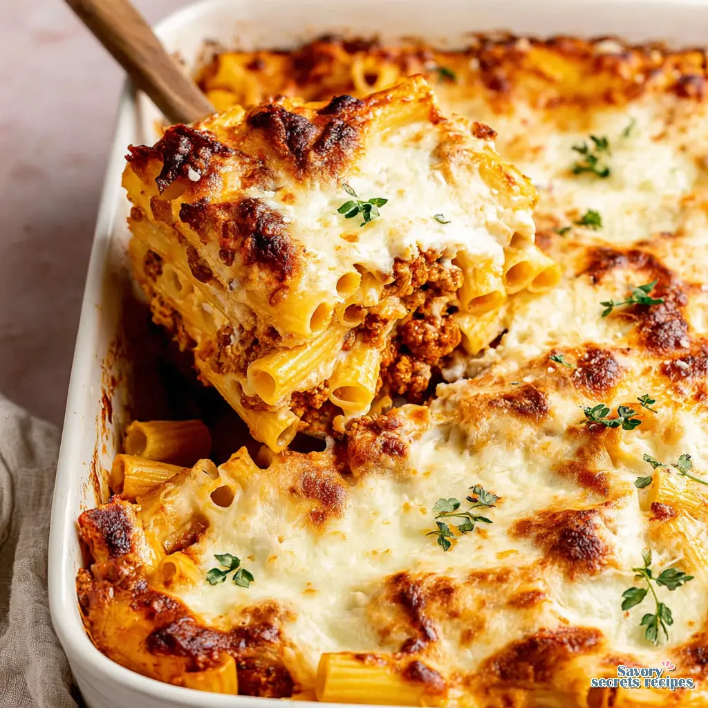 easy pasta bake recipe close up