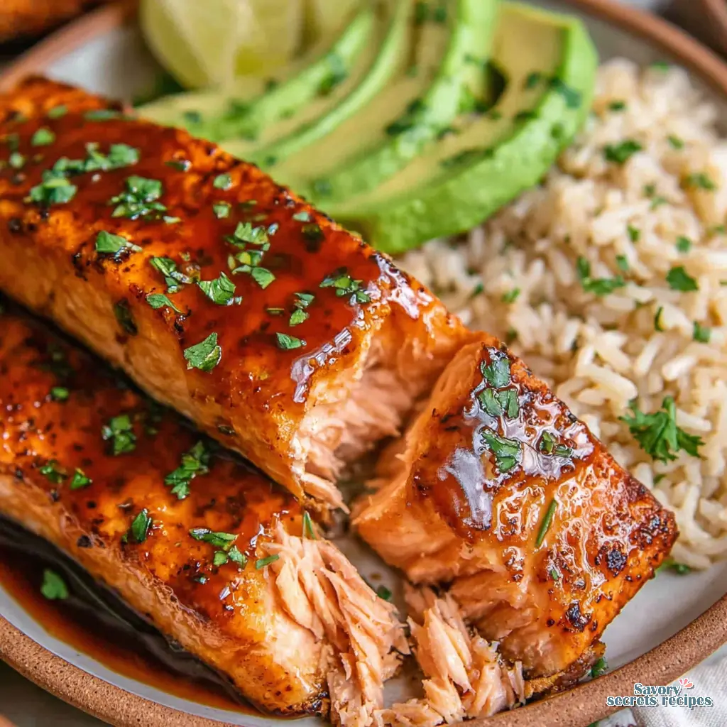 easy salmon dinner close up