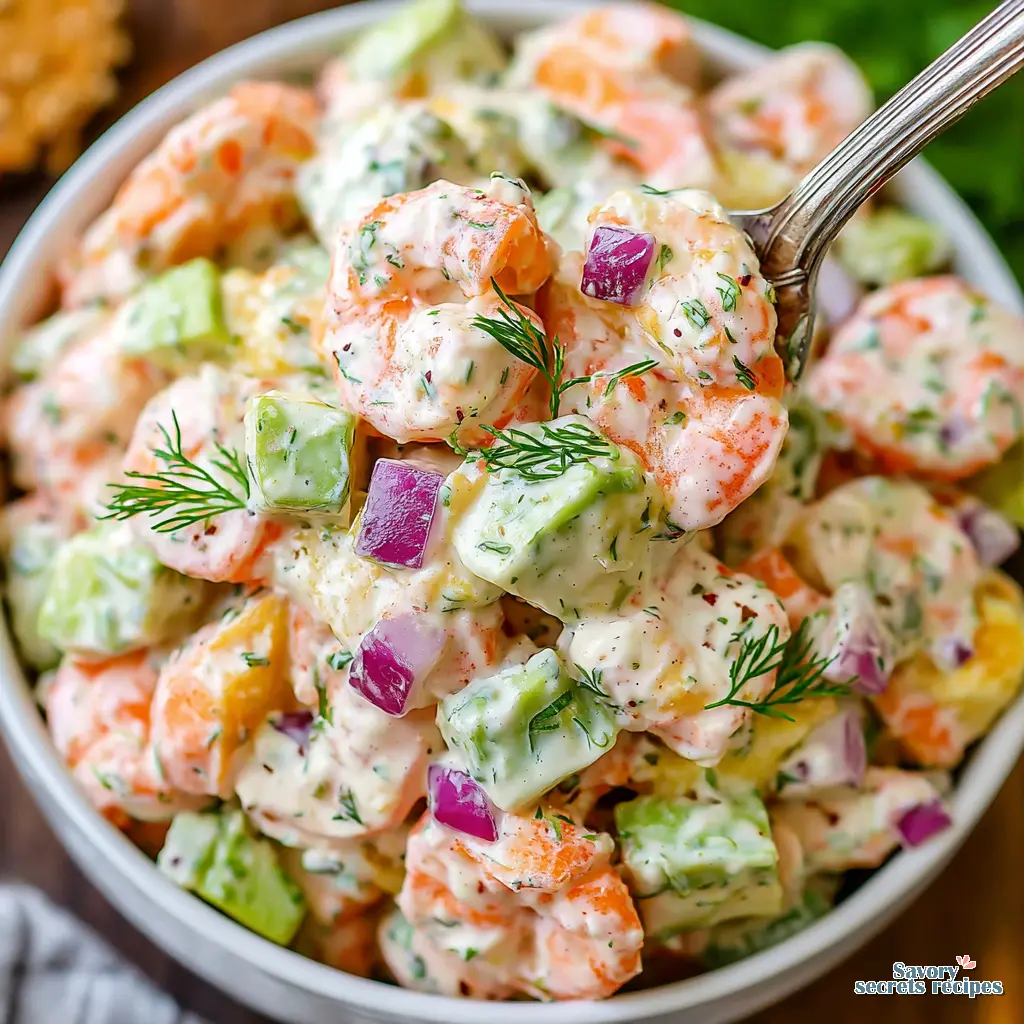 easy shrimp salad recipe close up