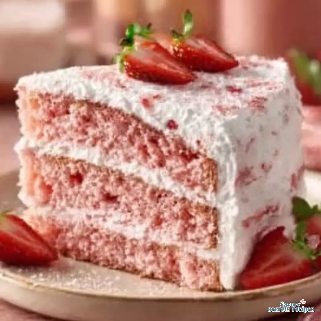 easy strawberry cake recipe close up