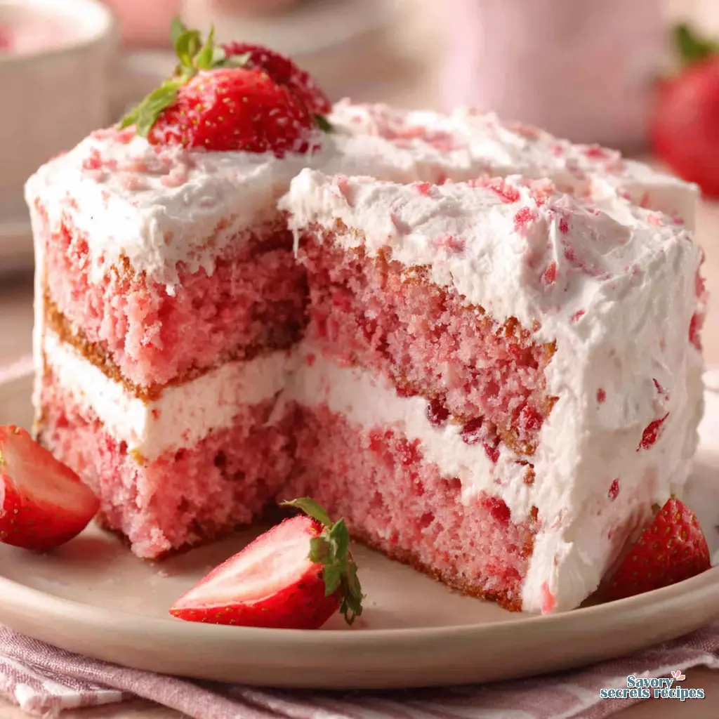 easy strawberry cake recipe - variation 4