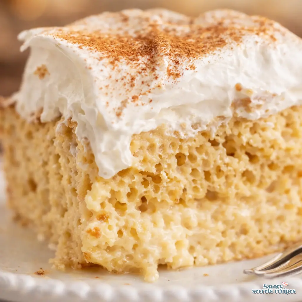 easy tres leches cake with box mix close up