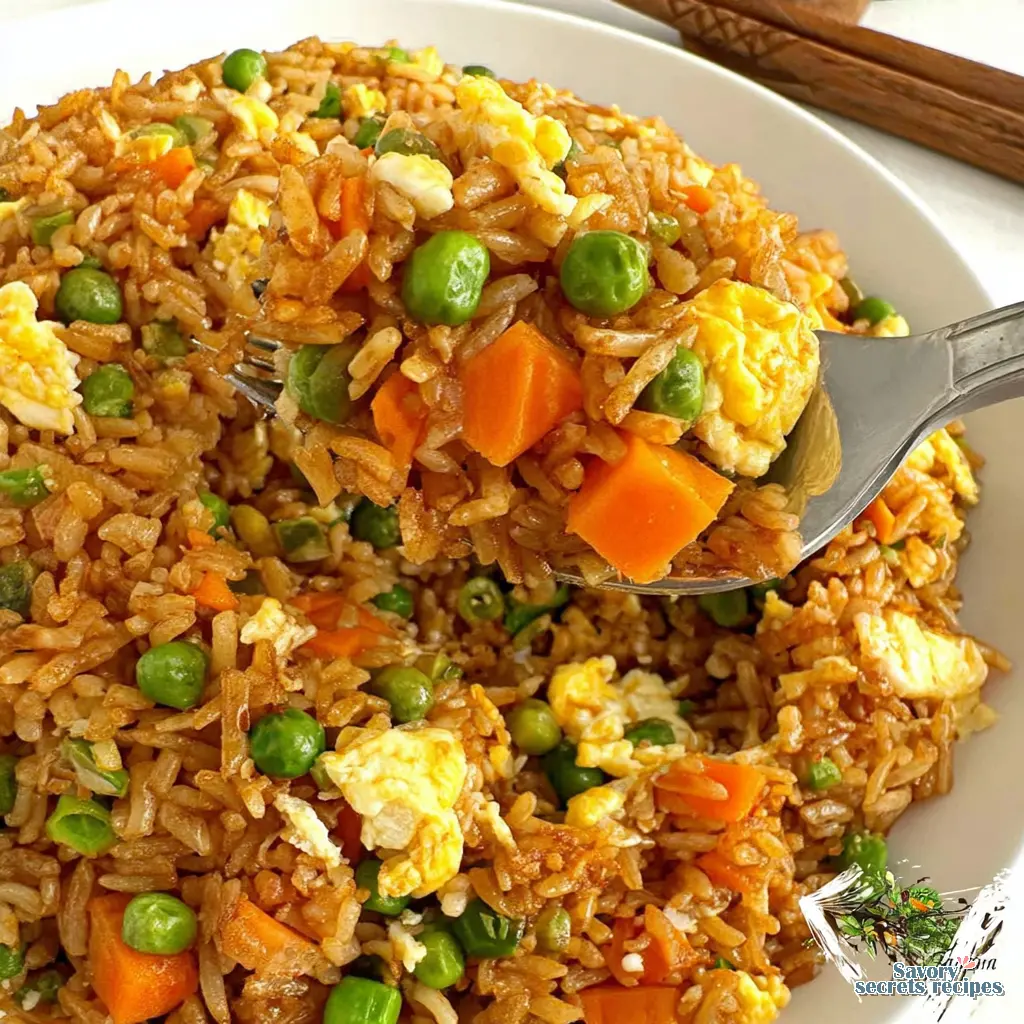 easy veggie fried rice close up