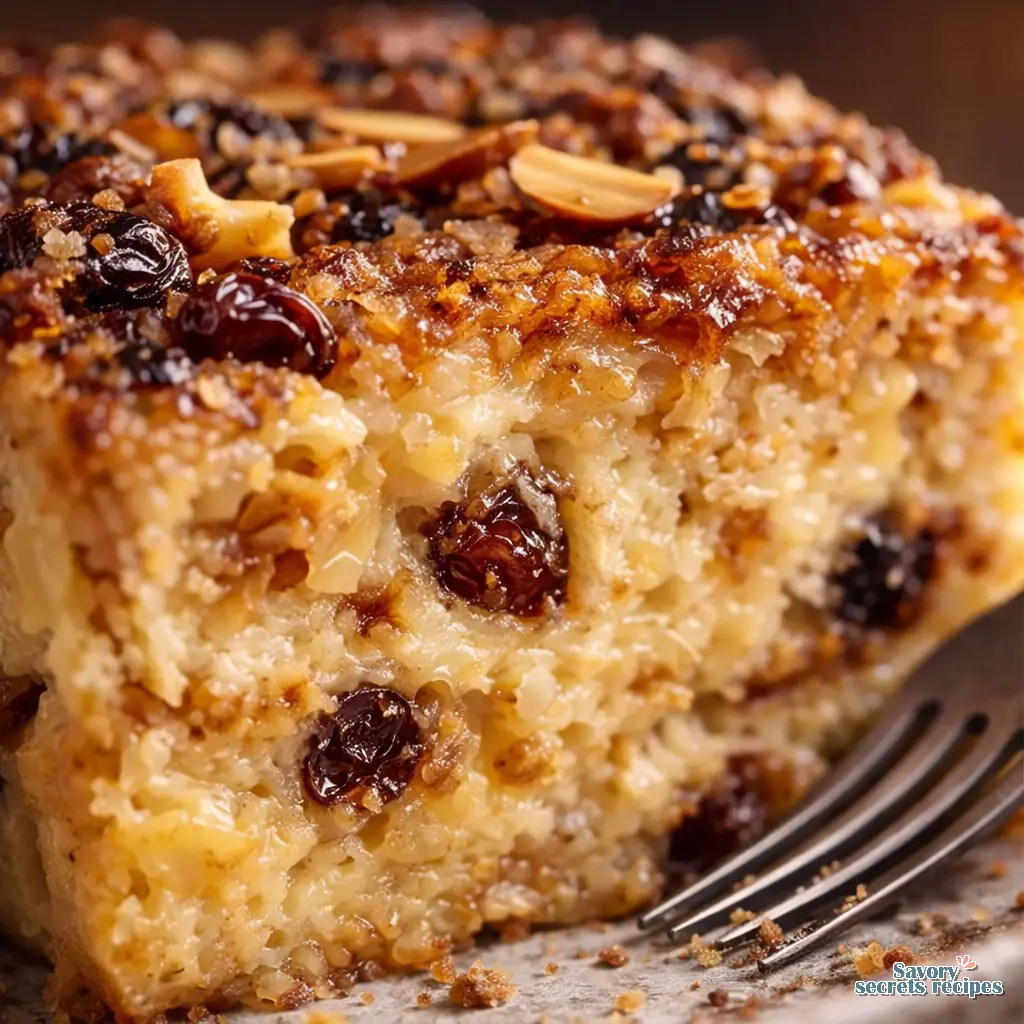 eggless bread pudding recipe close up