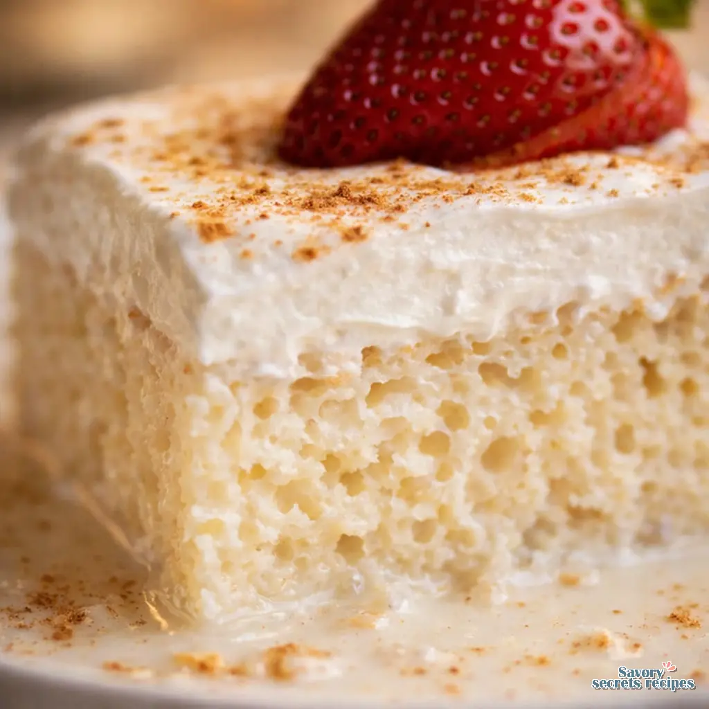 eggless tres leches cake recipe close up