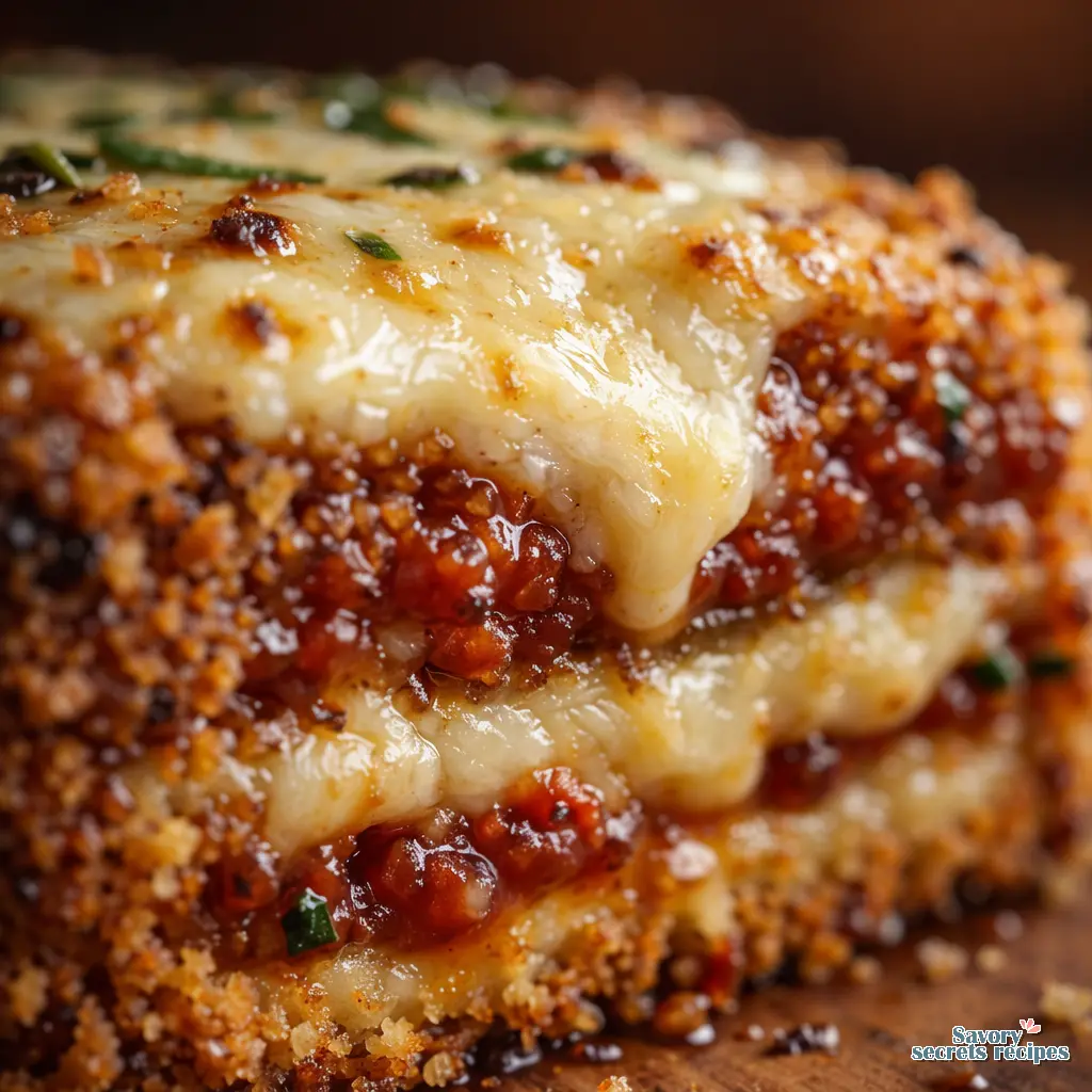 Eggplant Parmesan close up