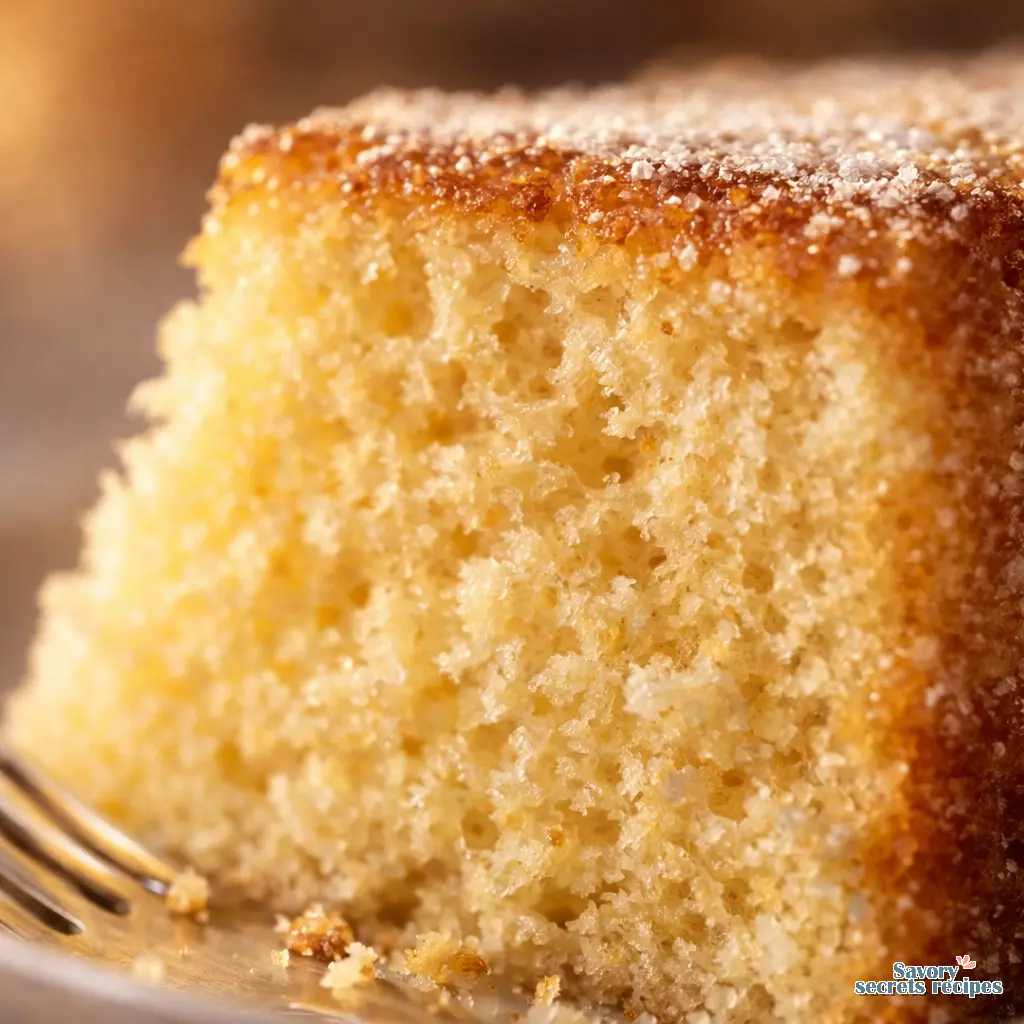 fresh lemon sponge cake close up