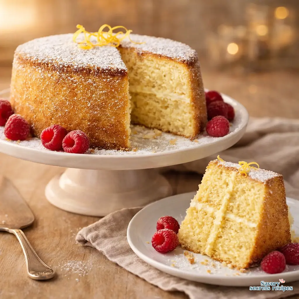 fresh lemon sponge cake final presentation