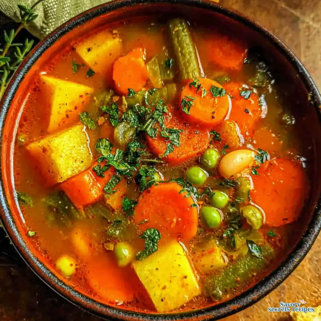 fresh vegetable broth soup - variation 4