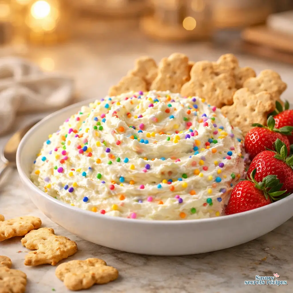 funfetti cake batter dip final presentation