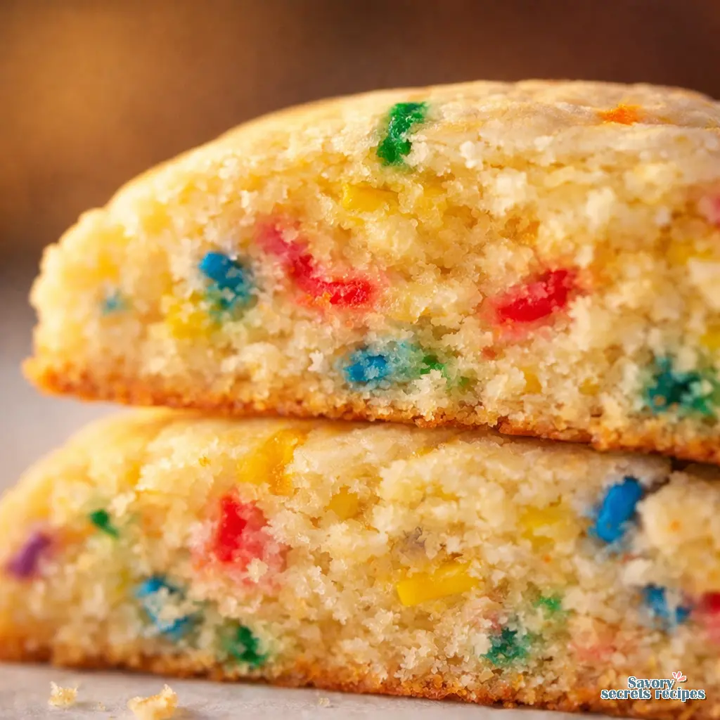 funfetti cake mix cookies close up