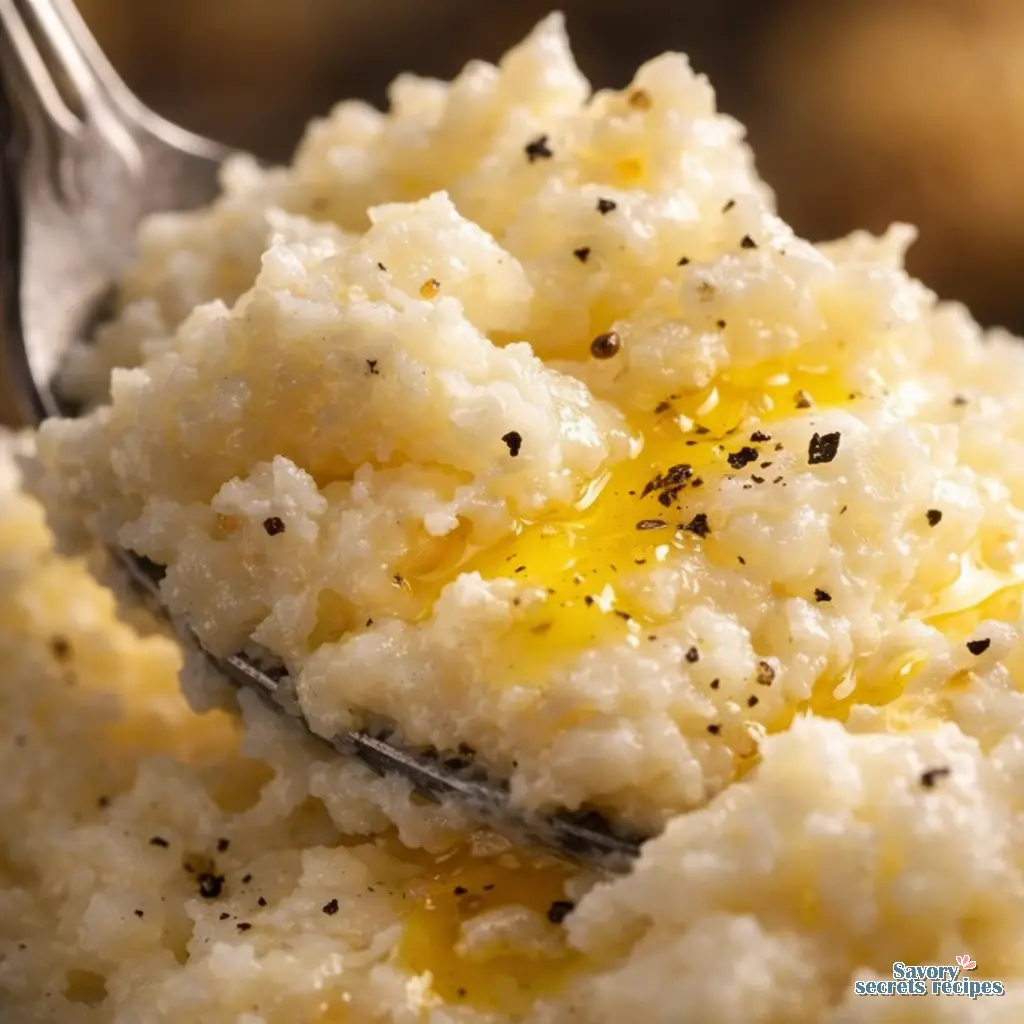 garlic mashed potatoes close up