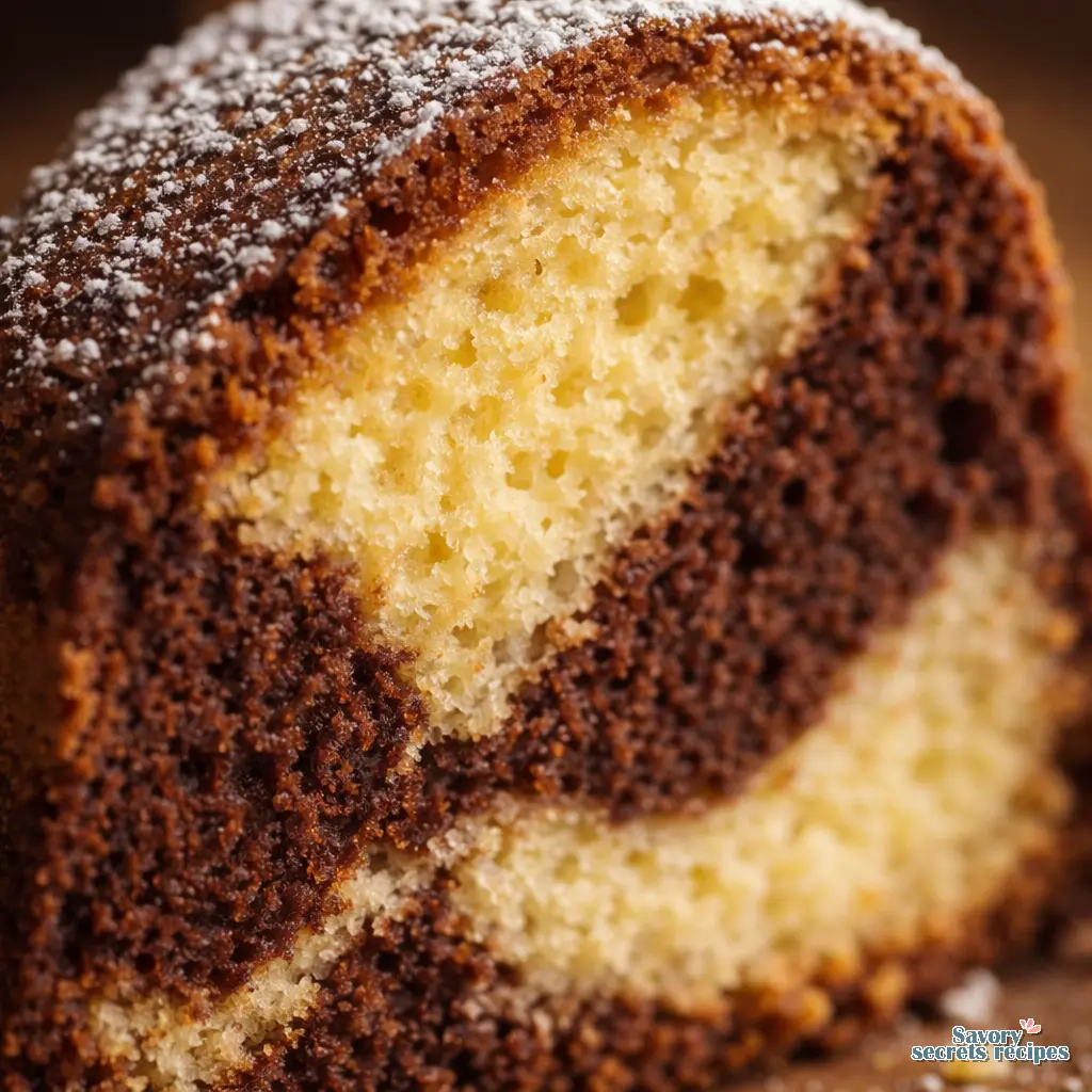 german marble cake marmorkuchen close up