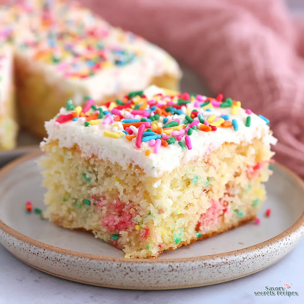 gluten free funfetti sheet cake final presentation