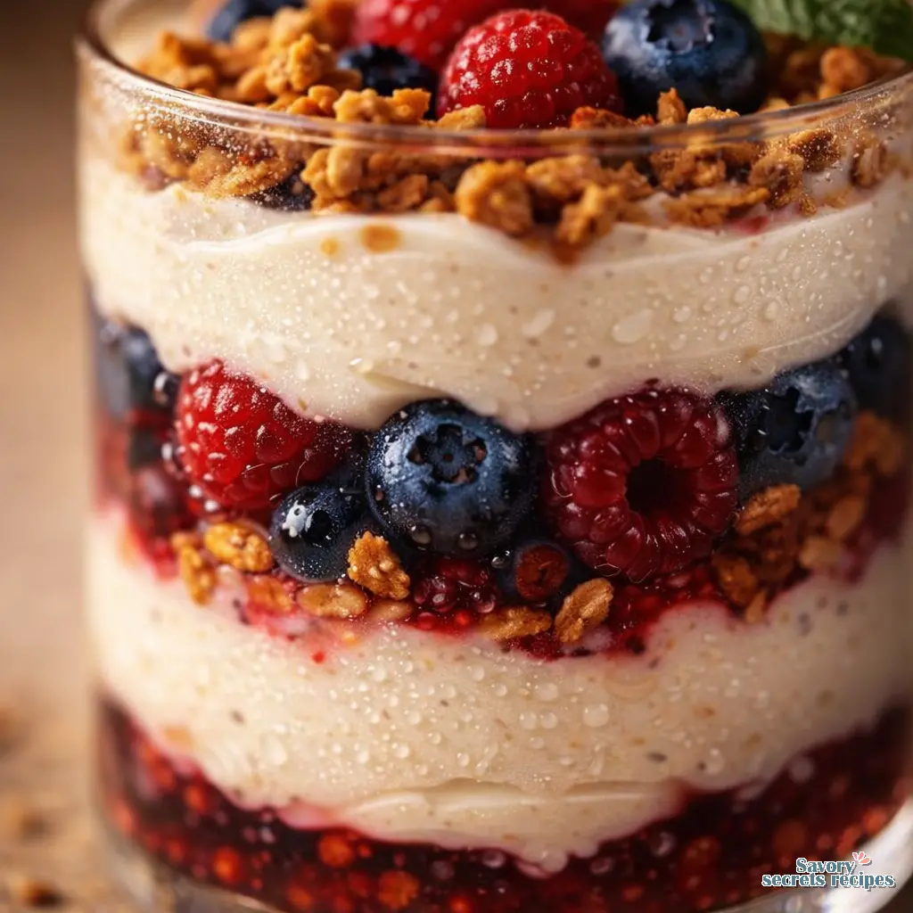 greek yogurt parfait meal prep jars close up