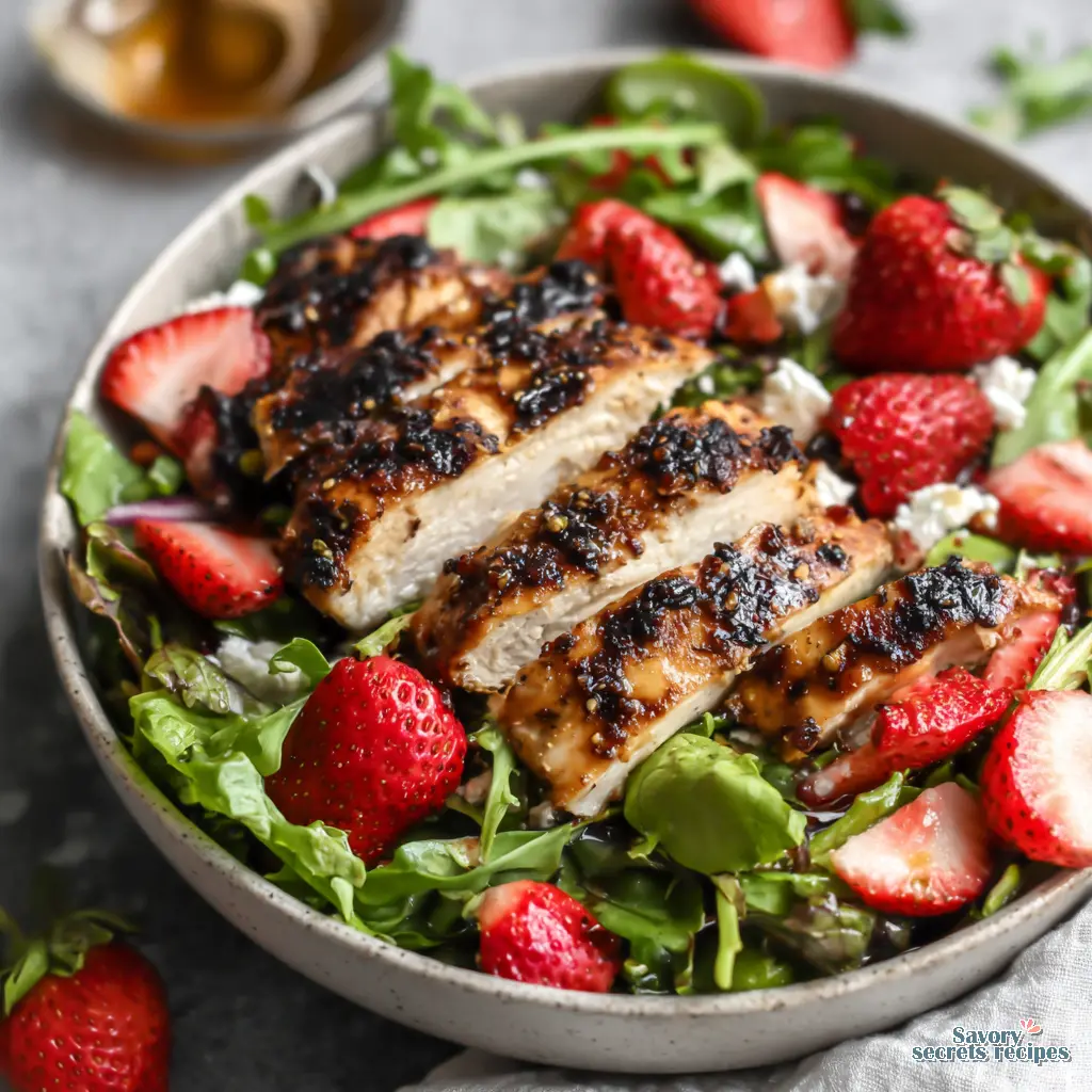 grilled chicken strawberry salad final presentation