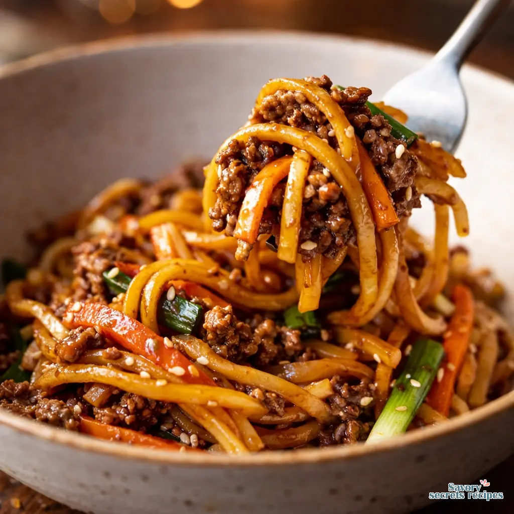 The Best Simple Asian Style Hamburger and Egg Noodles