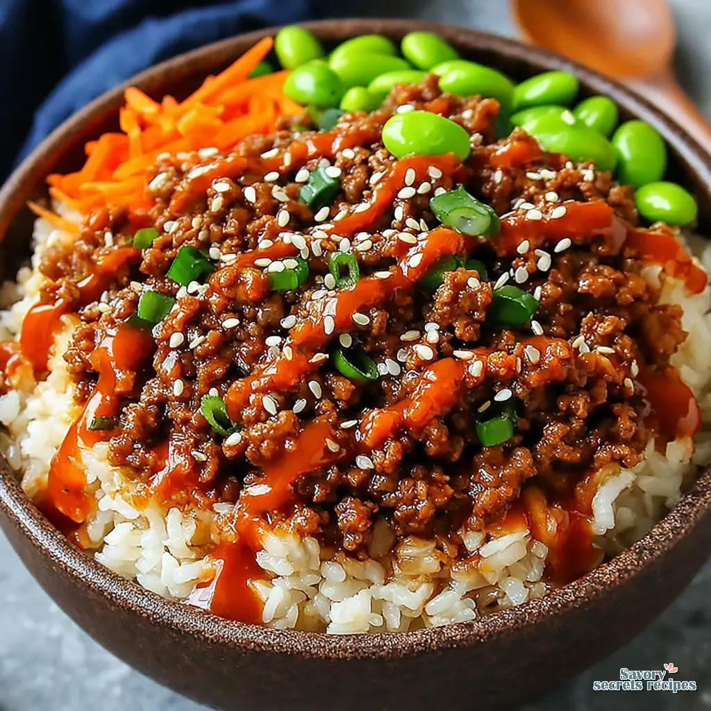 ground beef rice bowl high protein final presentation