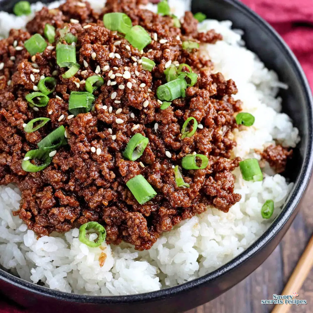 ground beef rice bowl instant pot - variation 4