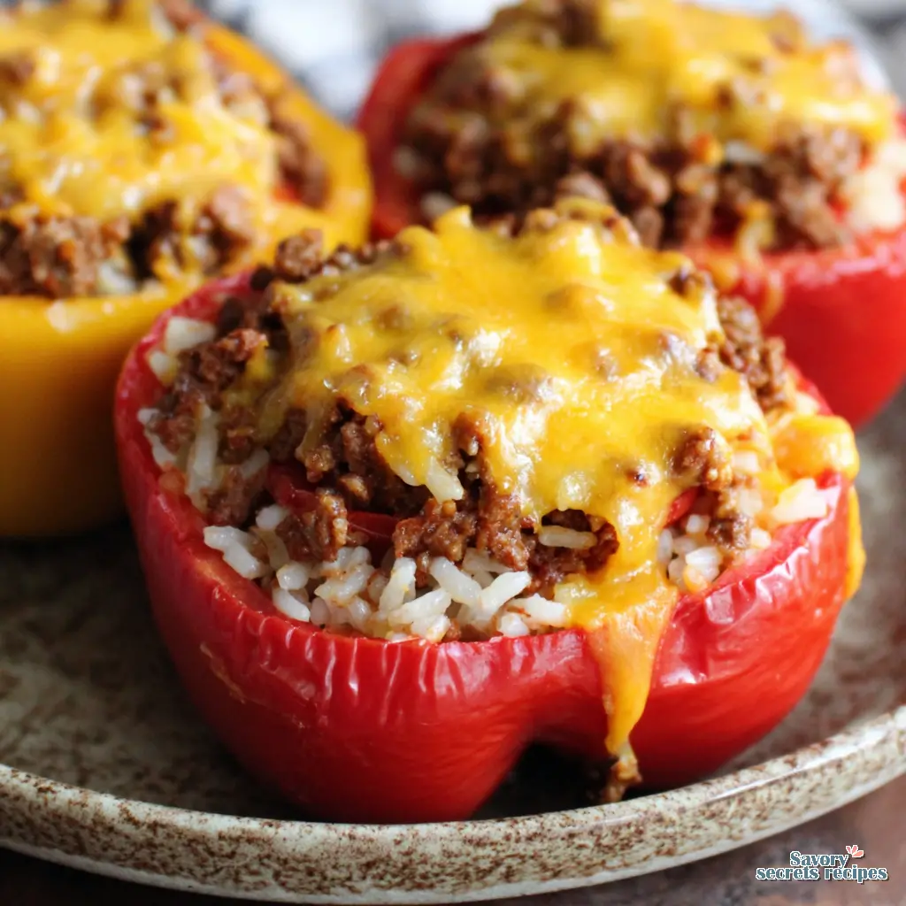 ground beef stuffed peppers final presentation