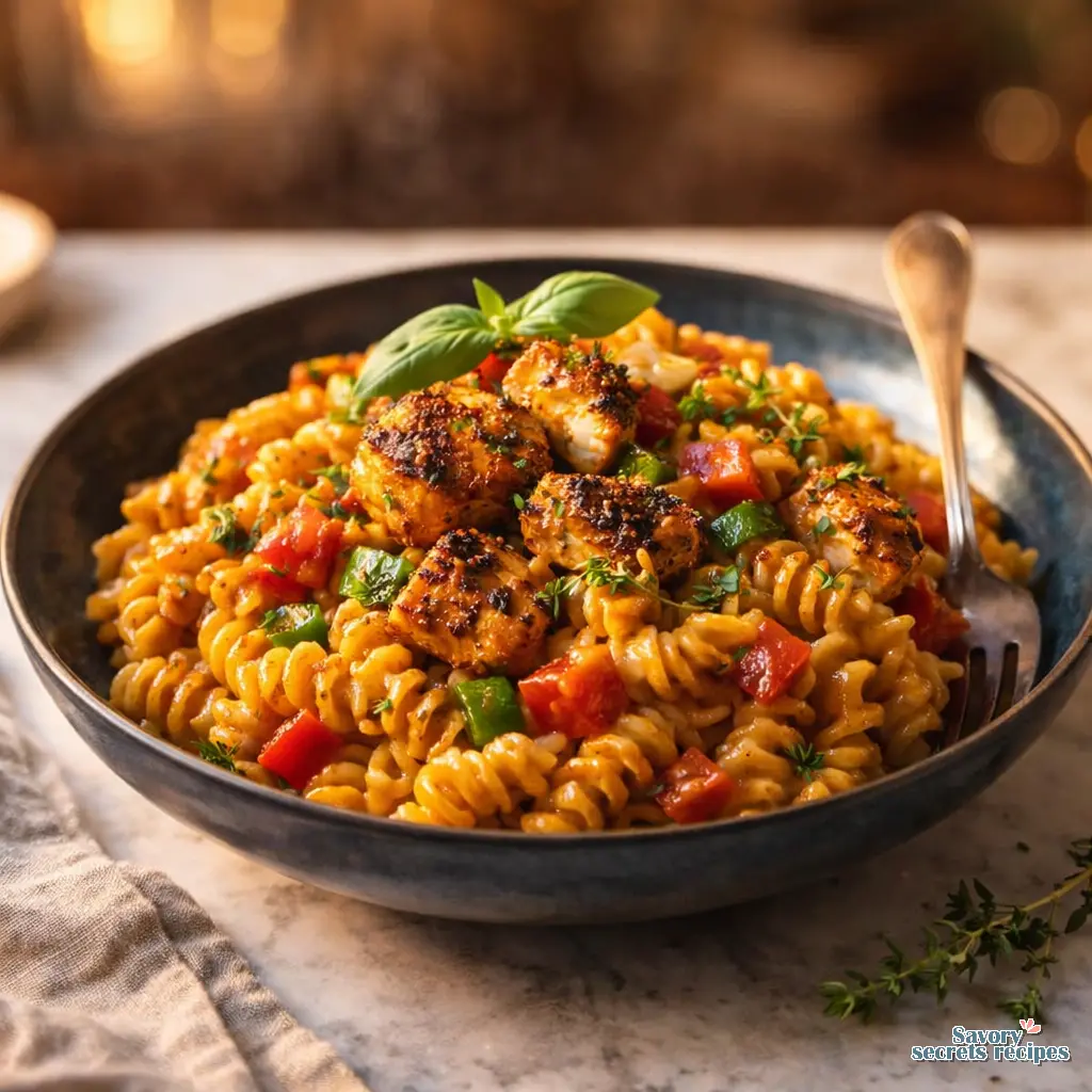 healthy cajun chicken pasta recipe final presentation