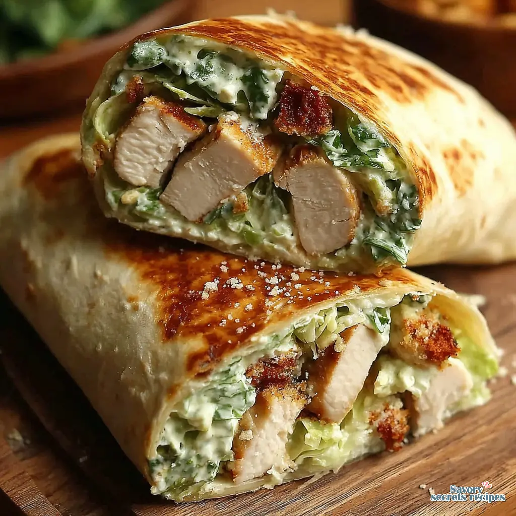 healthy chopped chicken caesar wrap - variation 4