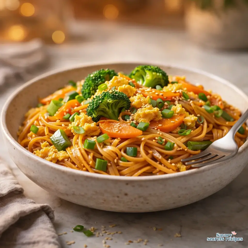 healthy egg fried noodles (low calorie) final presentation