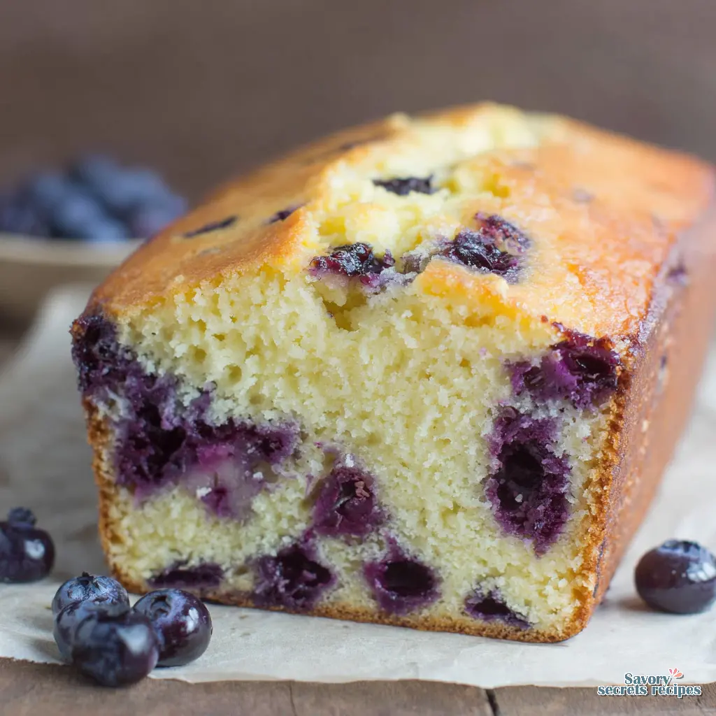 Healthy Lemon Blueberry Cake with Greek Yogurt final presentation