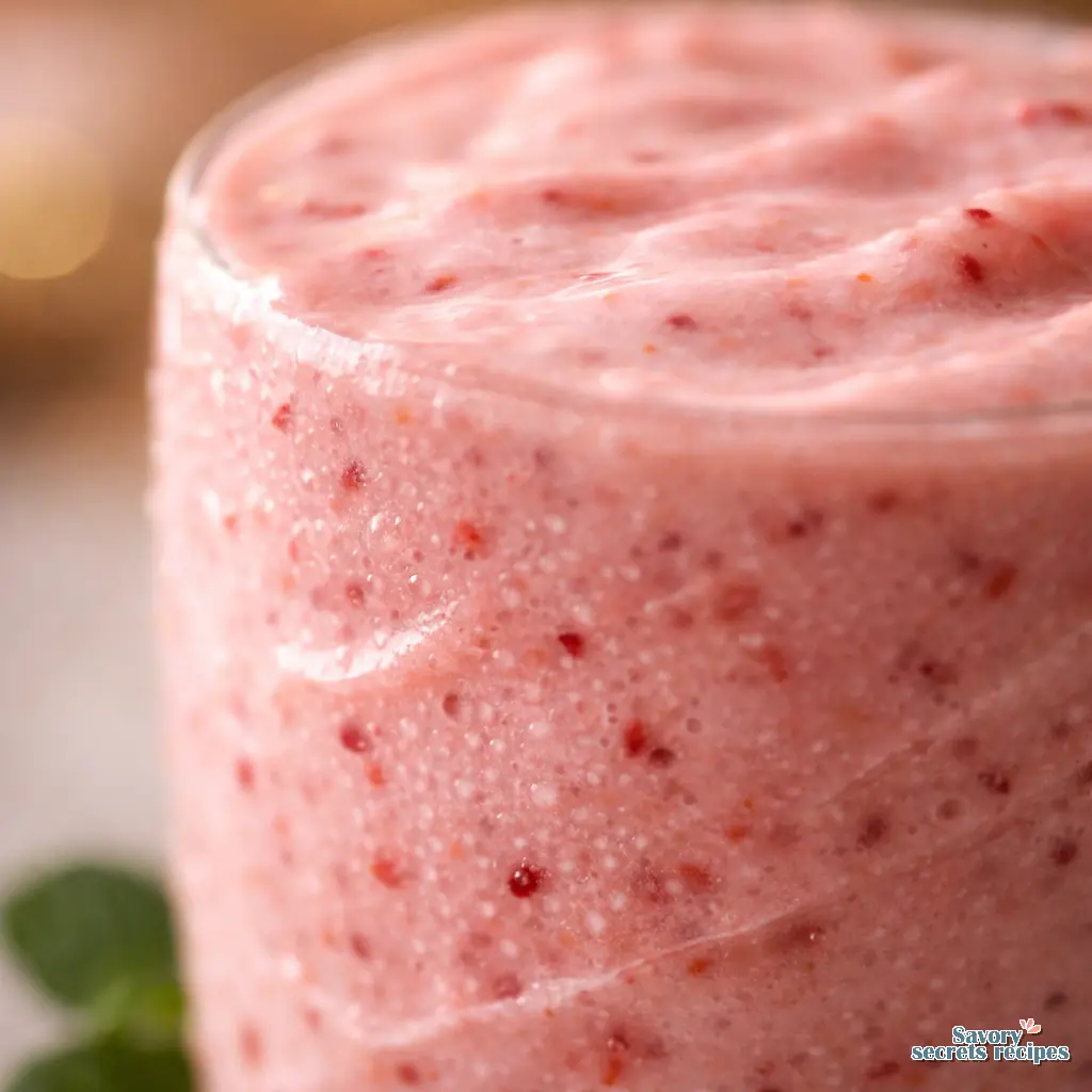healthy strawberry smoothie close up