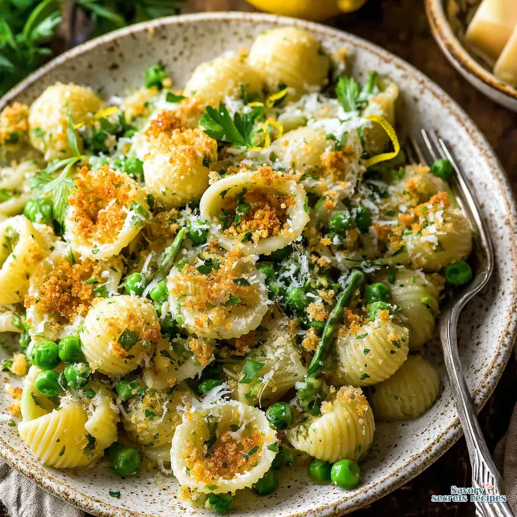 herby spring pasta recipe final presentation