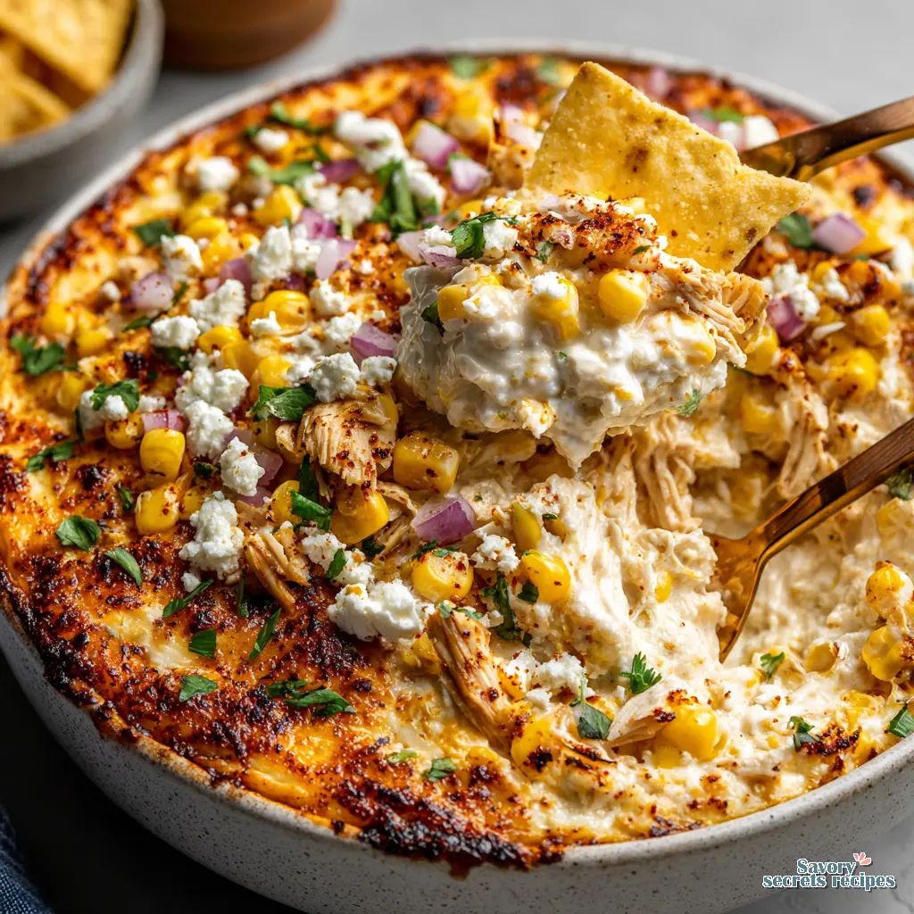 High Protein Street Corn Chicken Dip - variation 4