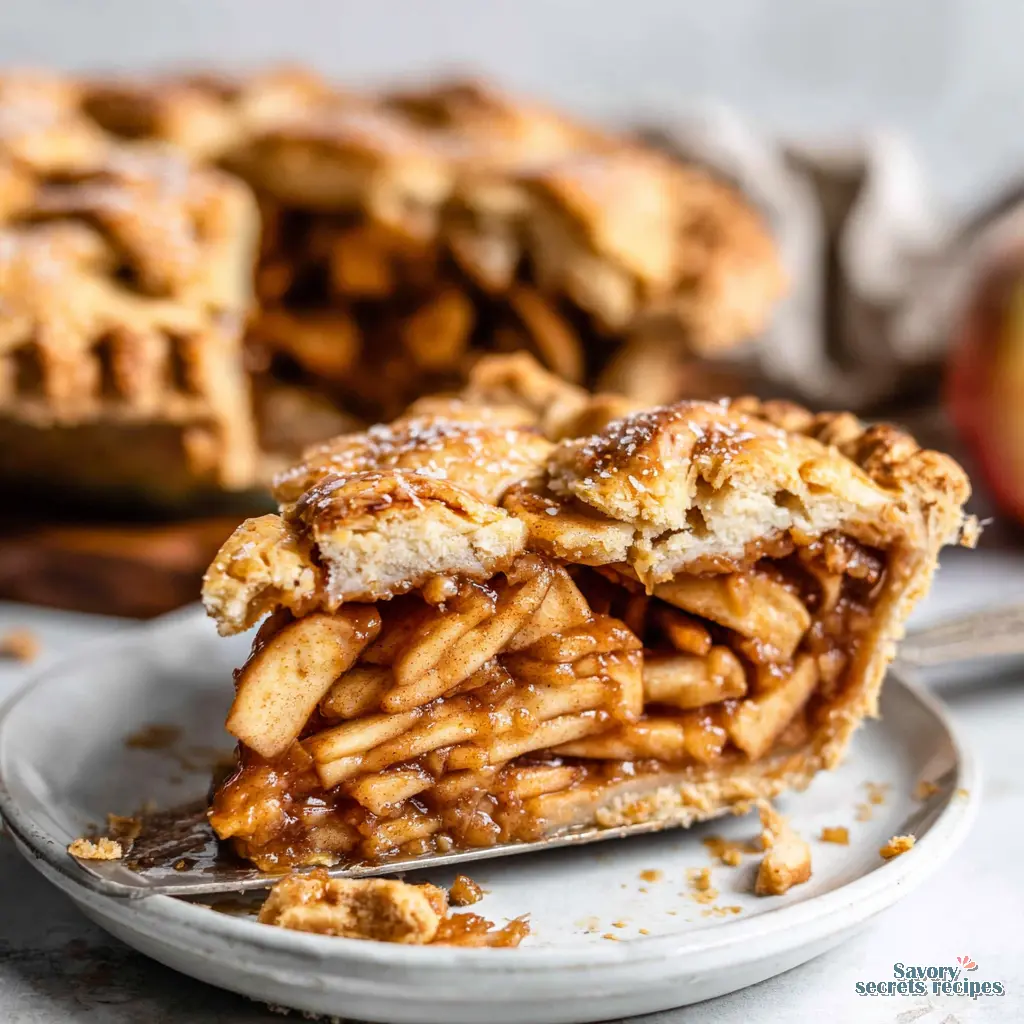 homemade apple pie recipe close up