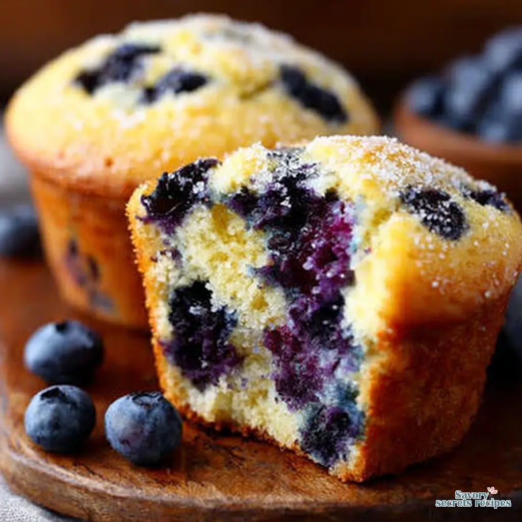 homemade blueberry muffins close up